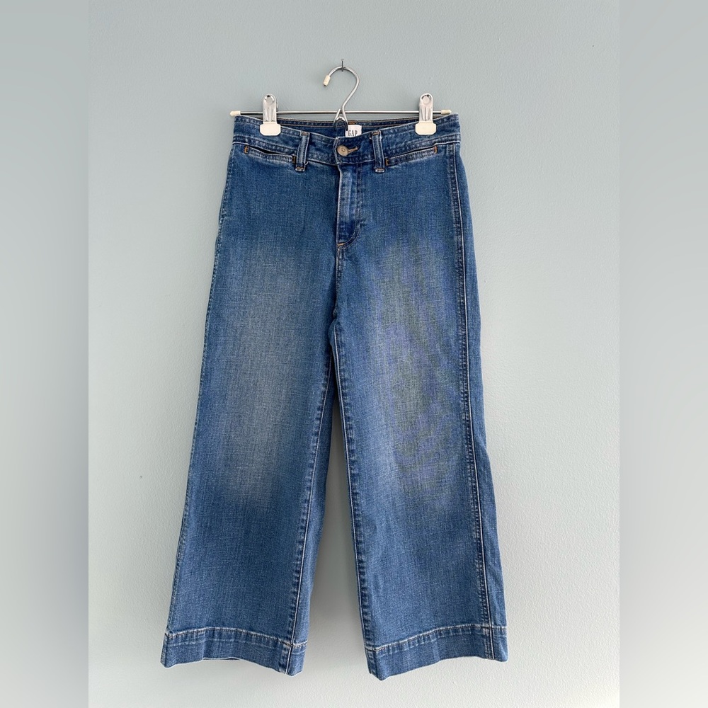 GAP High rise wide leg crop jeans